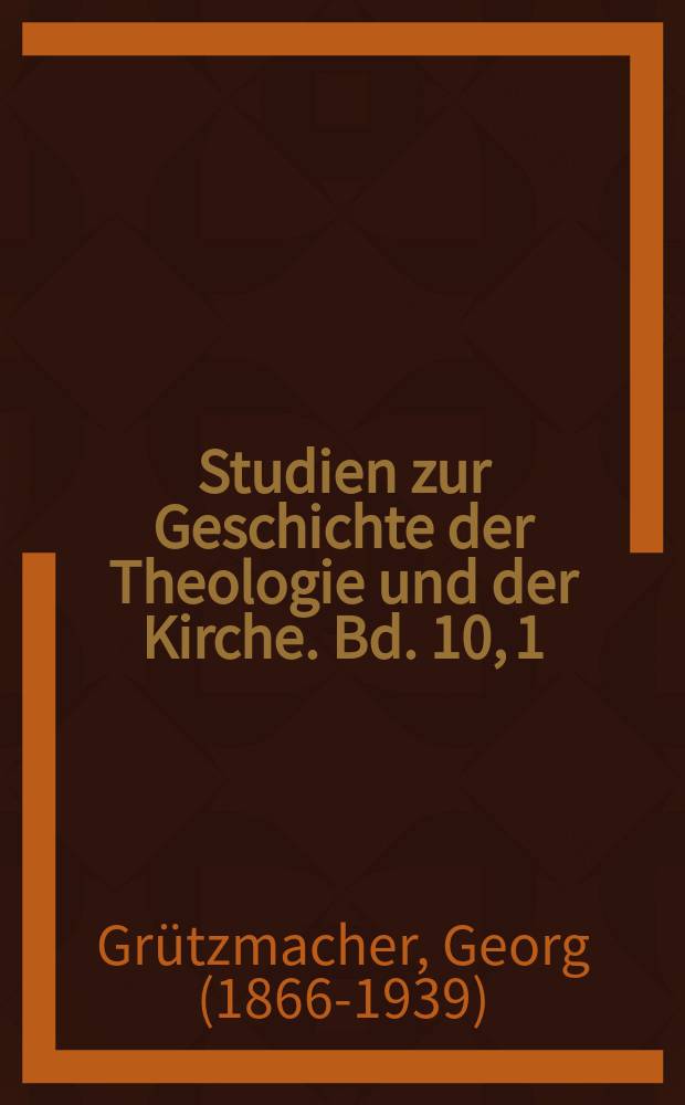 Studien zur Geschichte der Theologie und der Kirche. Bd. 10, [1] : Hieronymus = Иероним: Биографический труд по древней истории церкви. Т. 2. Его жизнь и труды от 385 до 400 годов