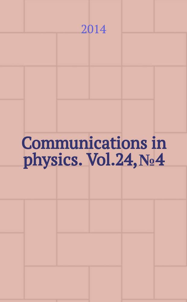 Communications in physics. Vol.24, № 4