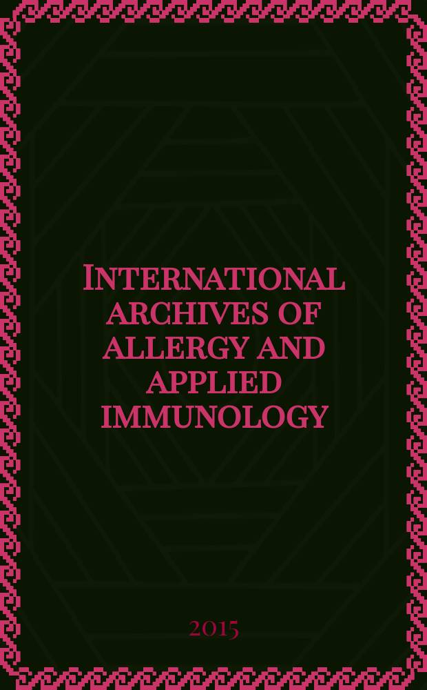 International archives of allergy and applied immunology : Official organ of the international assoc. of allergists. Vol. 167, № 3
