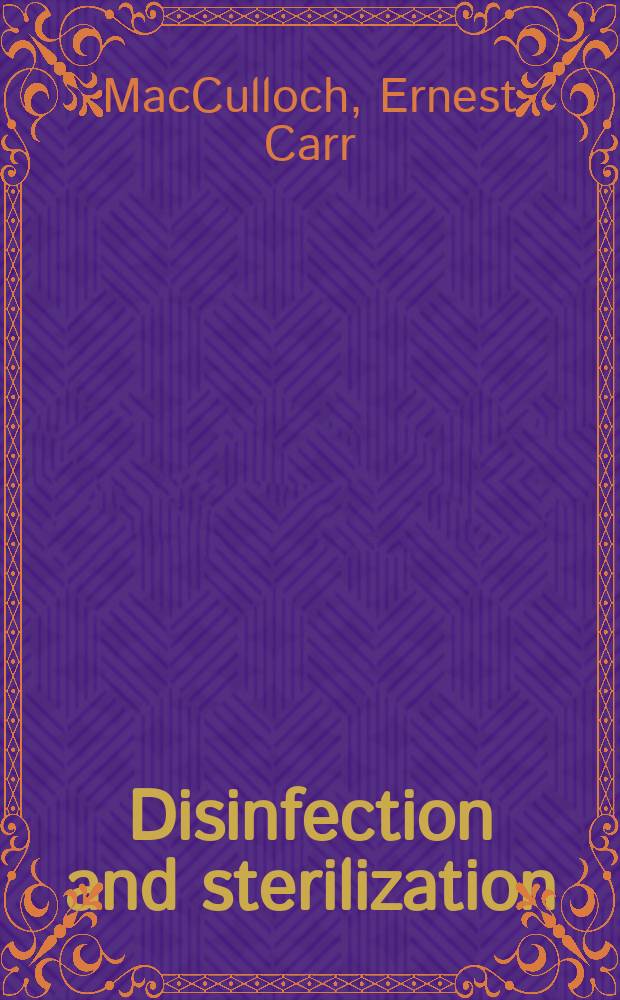 Disinfection and sterilization