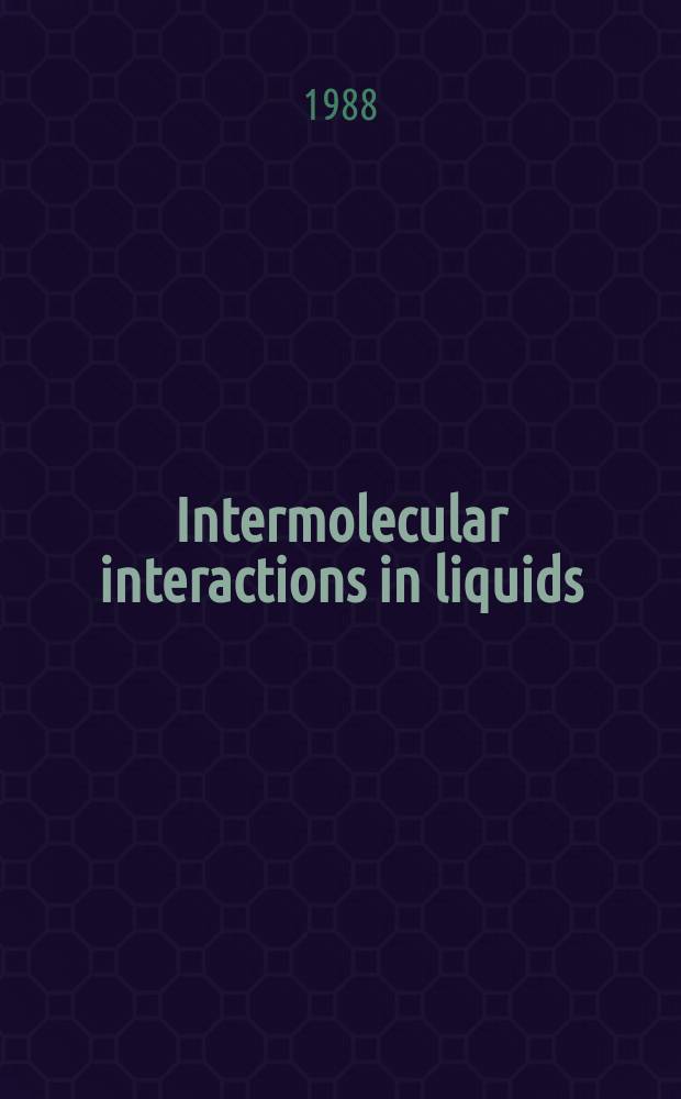 Intermolecular interactions in liquids : A nuclear spin relaxation a. computer simulation study : Akad. avh