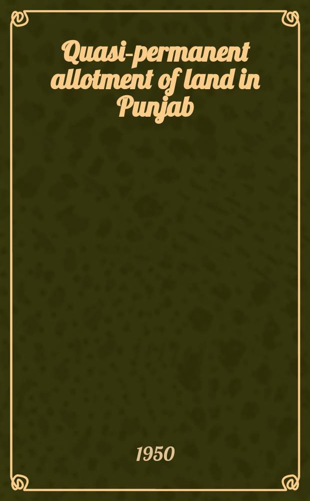 Quasi-permanent allotment of land in Punjab