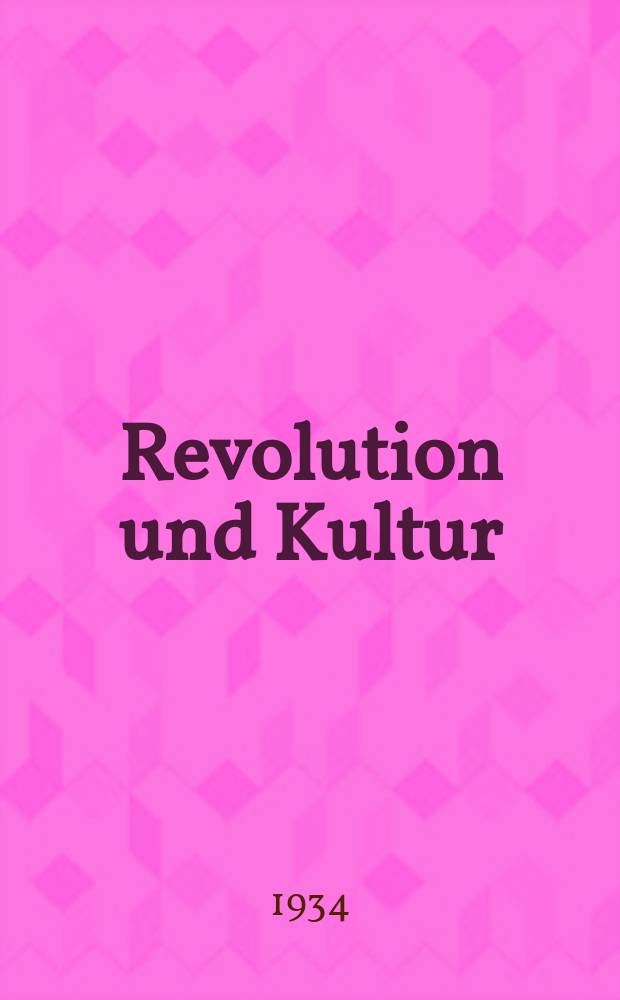 Revolution und Kultur