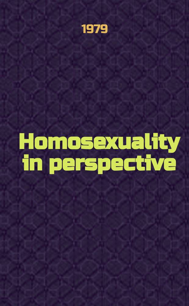 Homosexuality in perspective