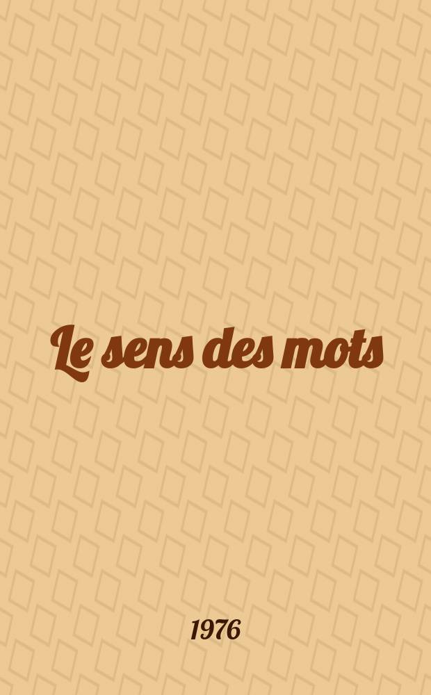 Le sens des mots