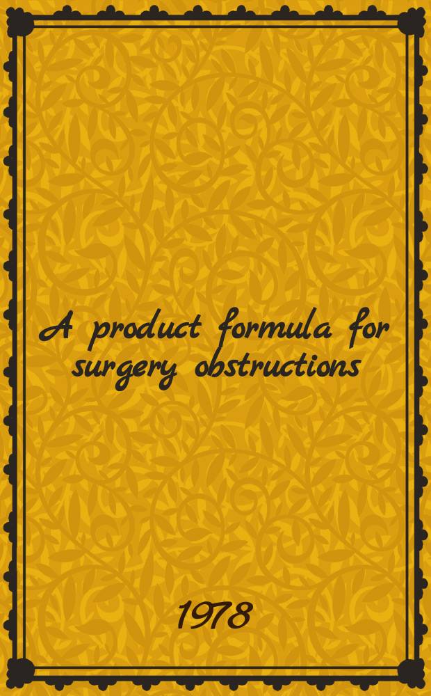A product formula for surgery obstructions