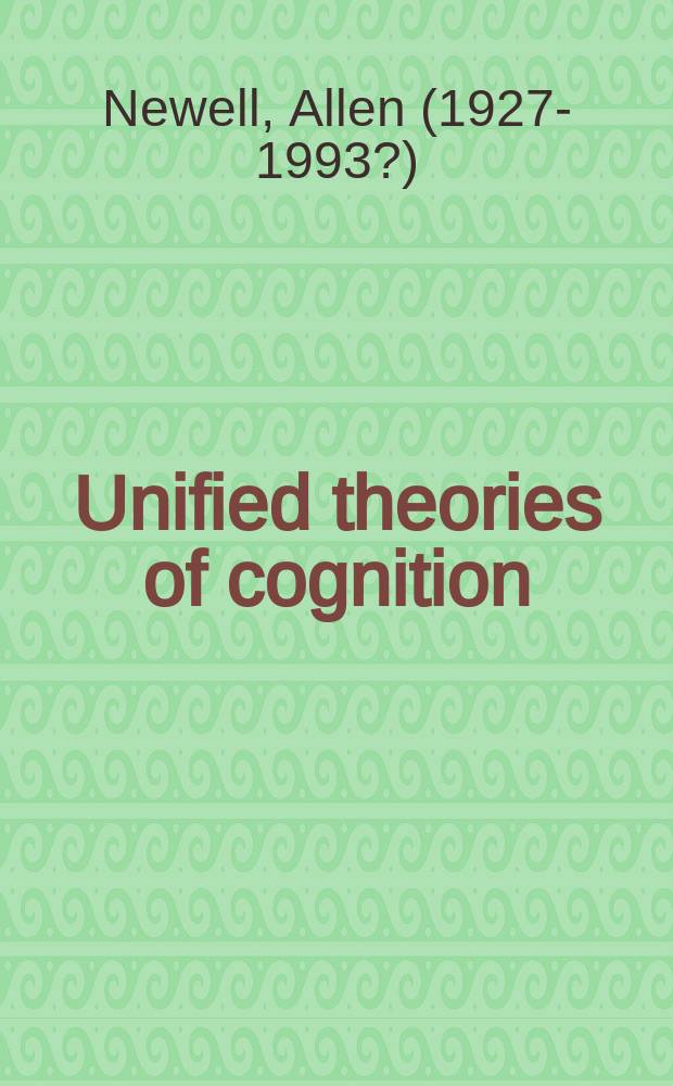 Unified theories of cognition