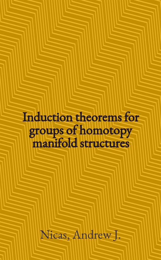 Induction theorems for groups of homotopy manifold structures
