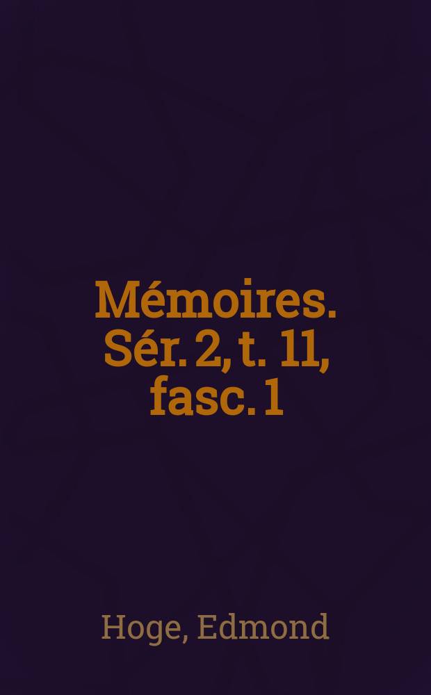 Mémoires. Sér. 2, t. 11, fasc. 1 : Nouvelle contribution à la carte magnétique de la Belgique = Новые магнитные карты Бельгии