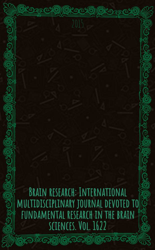Brain research : International multidisciplinary journal devoted to fundamental research in the brain sciences. Vol. 1622