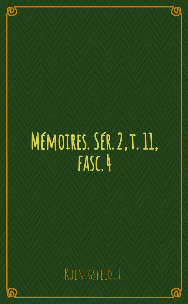 Mémoires. Sér. 2, t. 11, fasc. 4 : Observations magnétiques faites à Manhay (Belgique) pendant' l'année internationale polaire = Магнитные наблюдения, сделанные в Manhay (Бельгия)