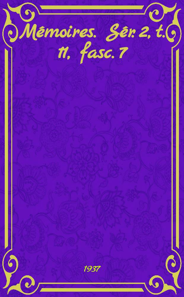 M&eacute;moires. S&eacute;r. 2, t. 11, fasc. 7 : R&eacute;sultats d'un lev&eacute; magn&eacute;tique d&eacute;taille dans la r&eacute;gion de Sourbrodt = Результаты измерений магнитной составляющей региона Сурброд (Бельгия)