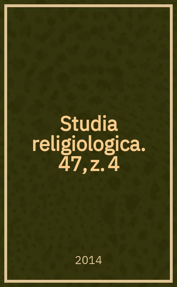 Studia religiologica. 47, z. 4
