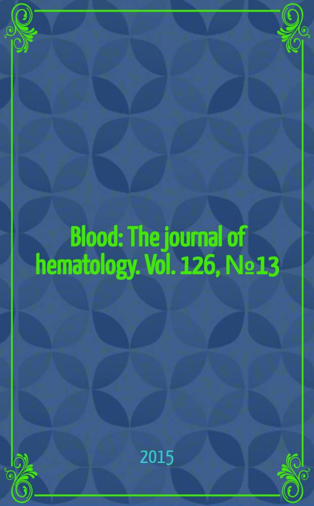 Blood : The journal of hematology. Vol. 126, № 13