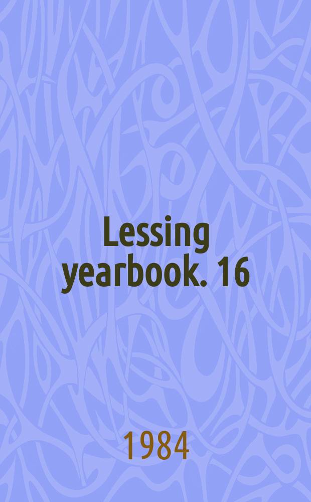 Lessing yearbook. 16