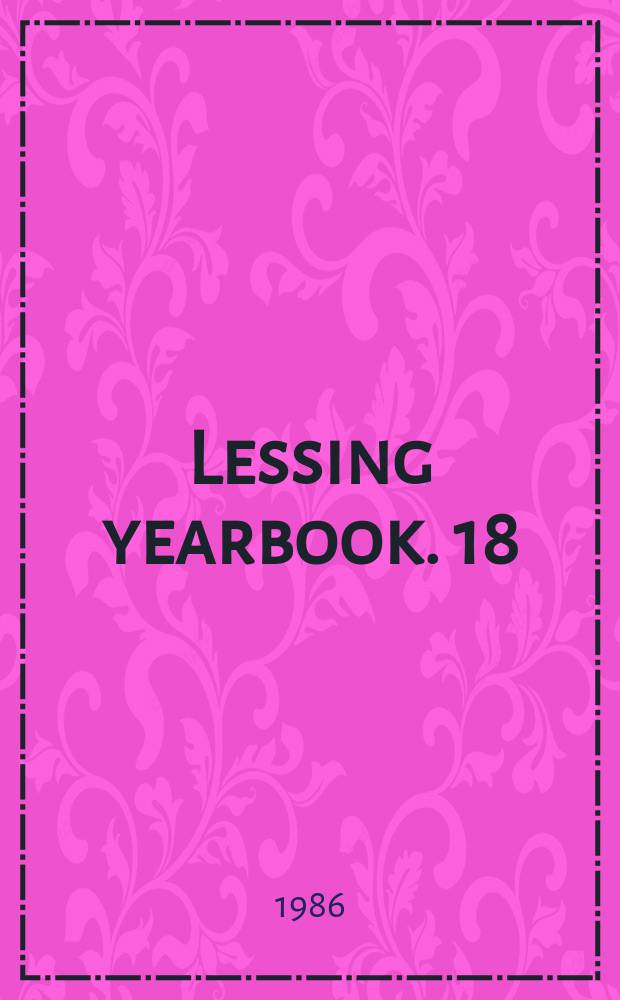 Lessing yearbook. 18