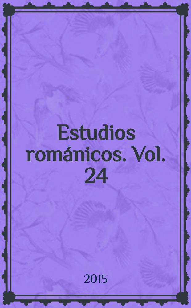 Estudios románicos. Vol. 24