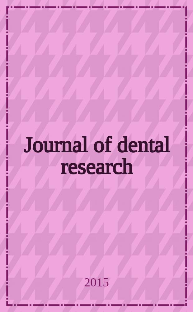 Journal of dental research : Off. publ. of the Intern. ass. for dental research. Vol. 94, № 11 : Special issue on craniofacial stem cells in health and disease = Специальный выпуск, посвященный кранио-фациальным стволовым клеткам в здоровье и болезни.