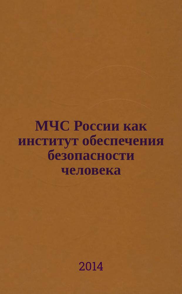 МЧС России как институт обеспечения безопасности человека (политологический анализ) : автореферат диссертации на соискание ученой степени кандидата политических наук : специальность 23.00.02 <Политические институты, политические процессы и технологии>