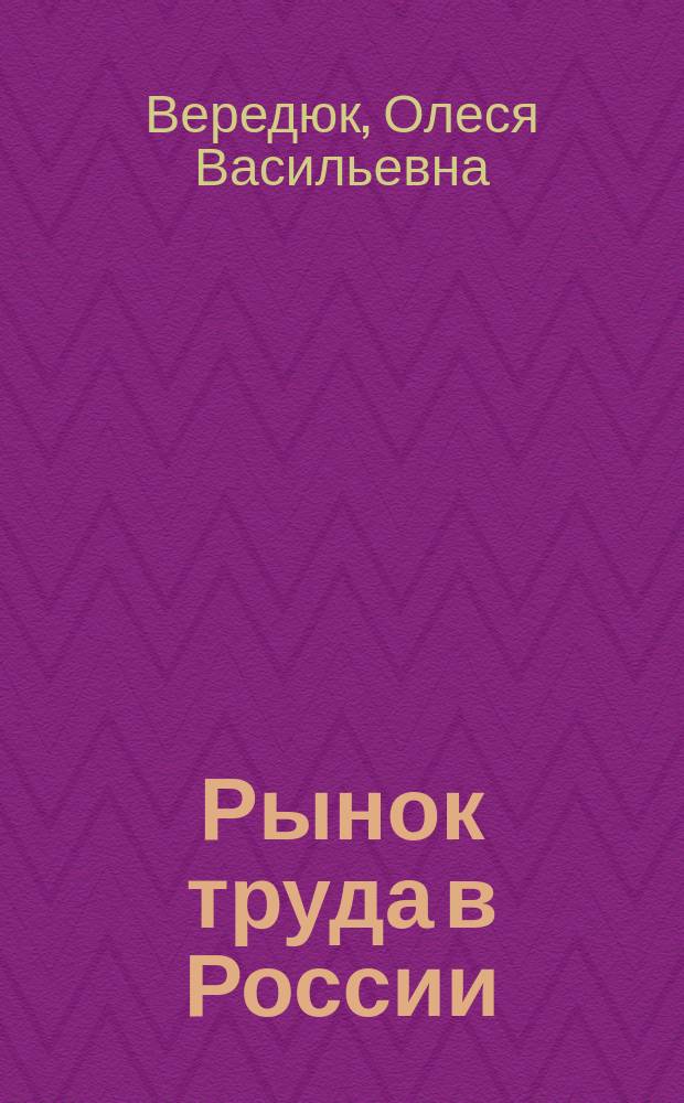 Рынок труда в России : учебное пособие : для магистрантов программ направления подготовки "Экономика"
