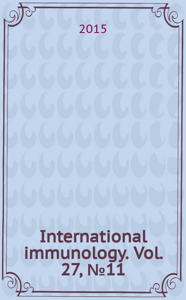 International immunology. Vol. 27, № 11