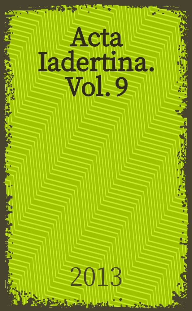 Acta Iadertina. Vol. 9 : 2012