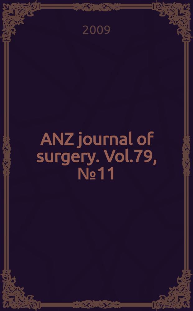 ANZ journal of surgery. Vol.79, №11