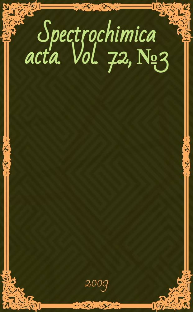 Spectrochimica acta. Vol. 72, № 3