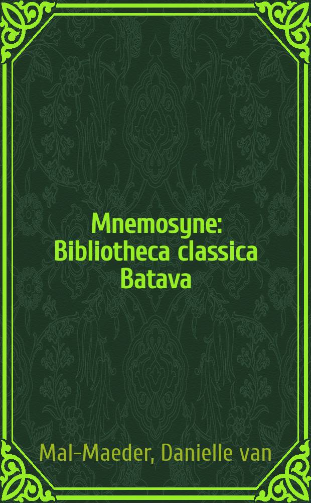 Mnemosyne : Bibliotheca classica Batava : La fiction des déclamations = Вымысел декламации