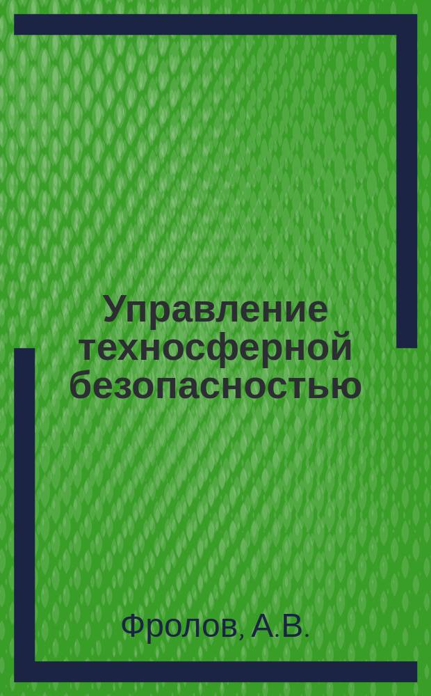 Управление техносферной безопасностью : монография