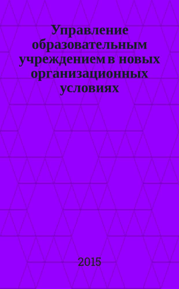 Управление образовательным учреждением в новых организационных условиях : учебно-методическое пособие