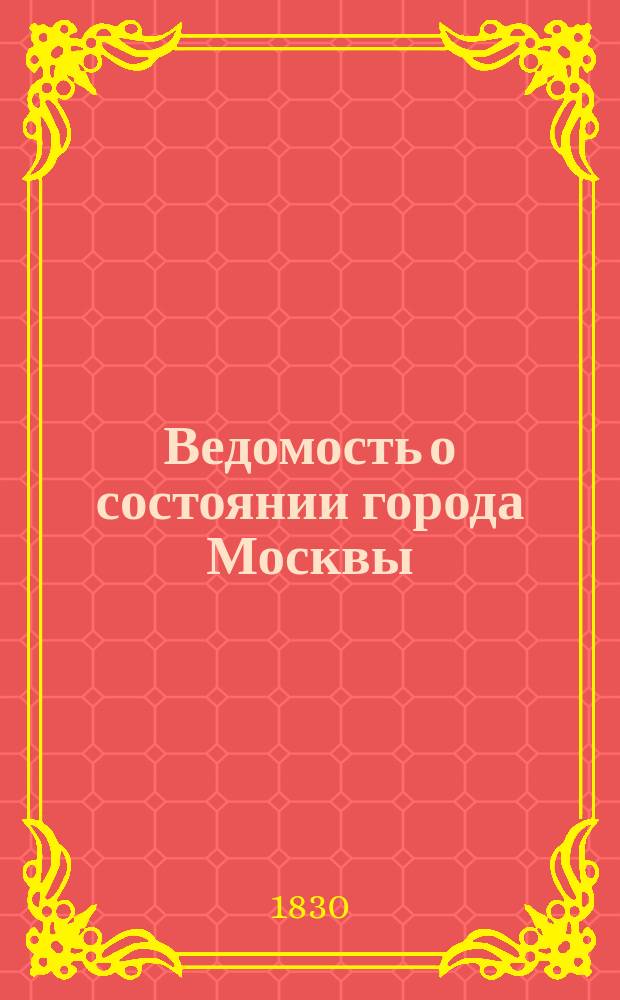 Ведомость о состоянии города Москвы