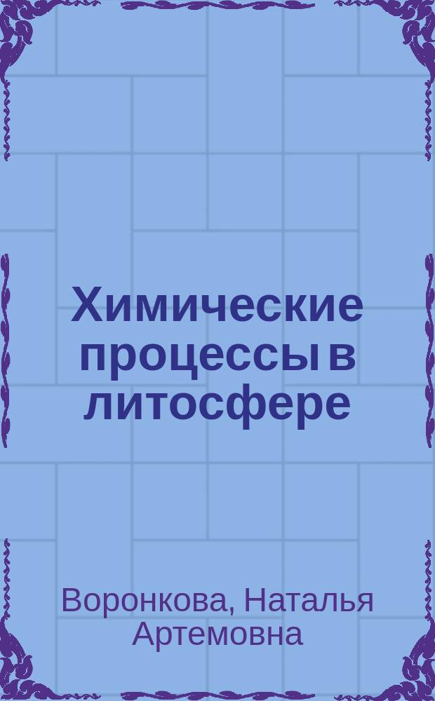 Химические процессы в литосфере : учебное пособие
