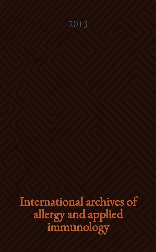 International archives of allergy and applied immunology : Official organ of the international assoc. of allergists. Vol. 162, № 2