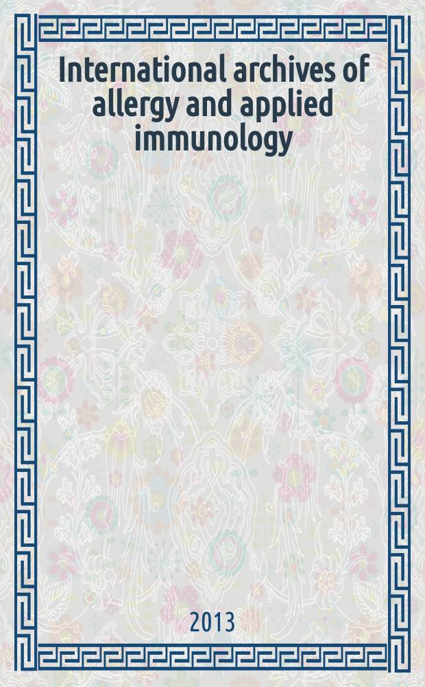 International archives of allergy and applied immunology : Official organ of the international assoc. of allergists. Vol. 162, № 4