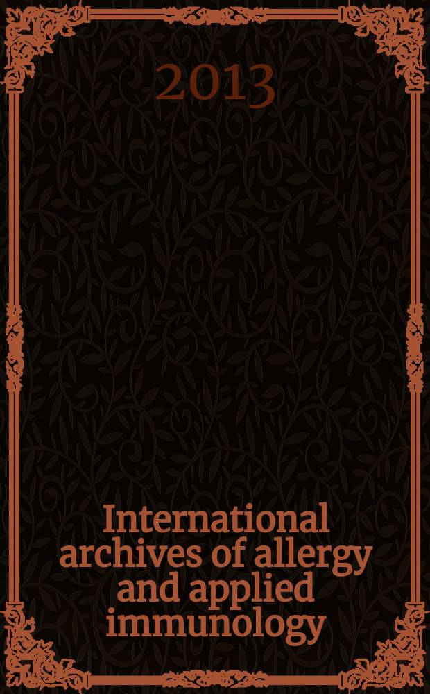 International archives of allergy and applied immunology : Official organ of the international assoc. of allergists. Vol. 161, № 3