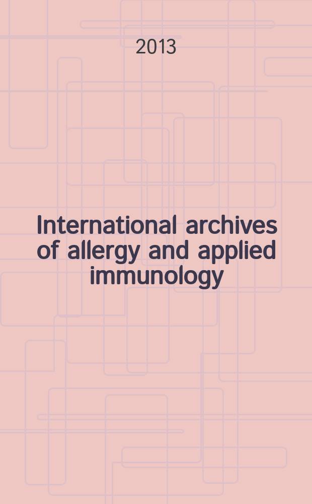 International archives of allergy and applied immunology : Official organ of the international assoc. of allergists. Vol. 160, № 3