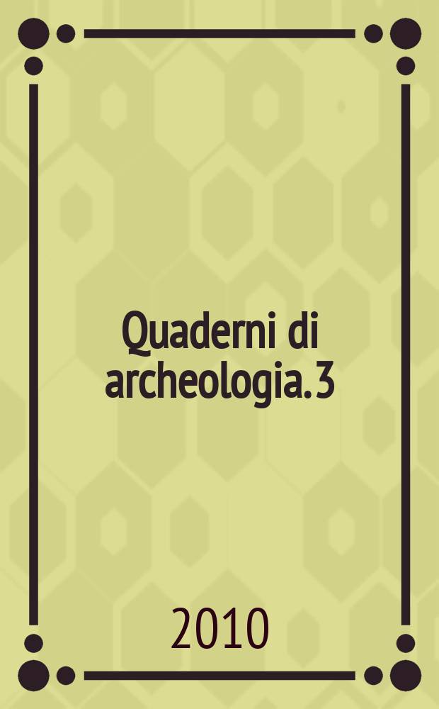 Quaderni di archeologia. 3 : Collezione tarentina del Civico museo di storia ed arte