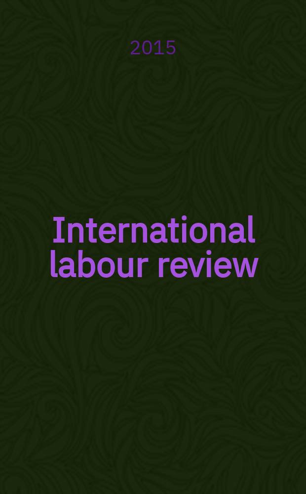 International labour review : Pub. monthly by the International labour office. Vol. 154, № 3