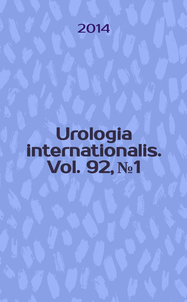 Urologia internationalis. Vol. 92, № 1