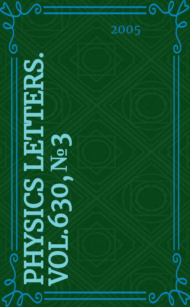 Physics letters. Vol.630, №3/4