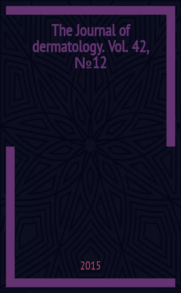 The Journal of dermatology. Vol. 42, № 12