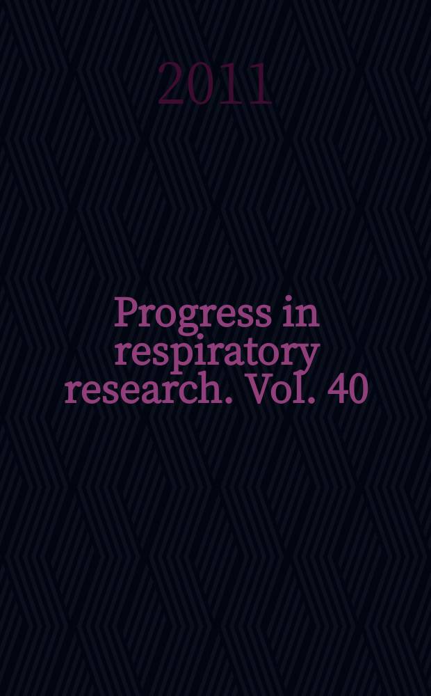 Progress in respiratory research. Vol. 40 : Antituberculosis chemotherapy = Антитуберкулезная химиотерапия.