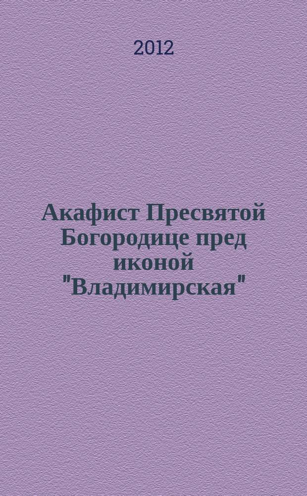 Акафист Пресвятой Богородице пред иконой "Владимирская"