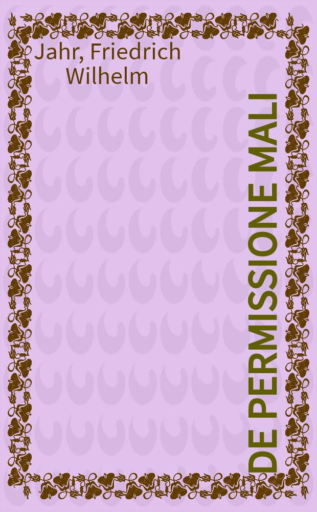De permissione mali