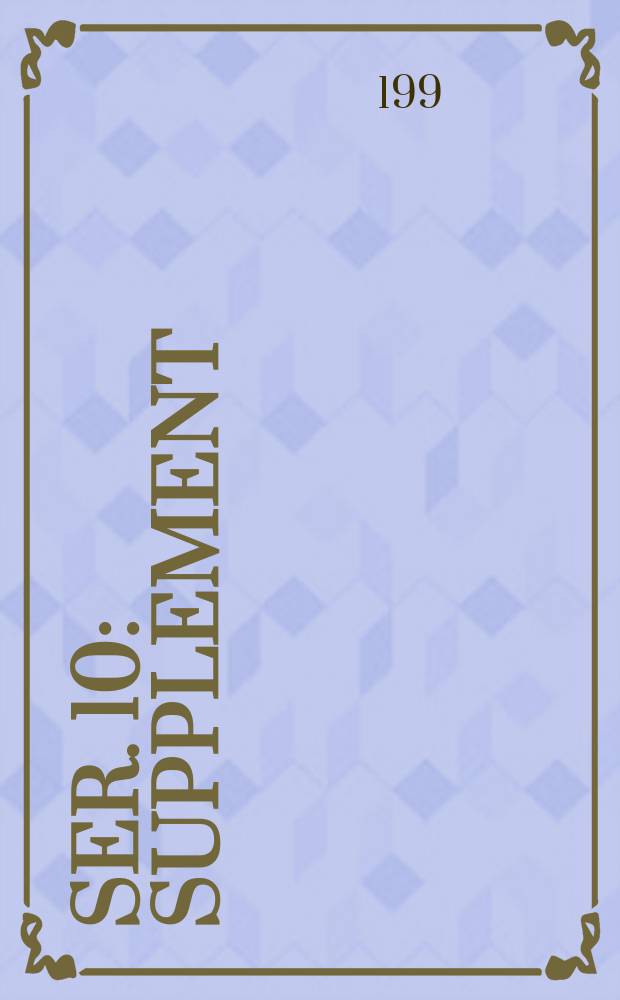 Ser. 10 : Supplement