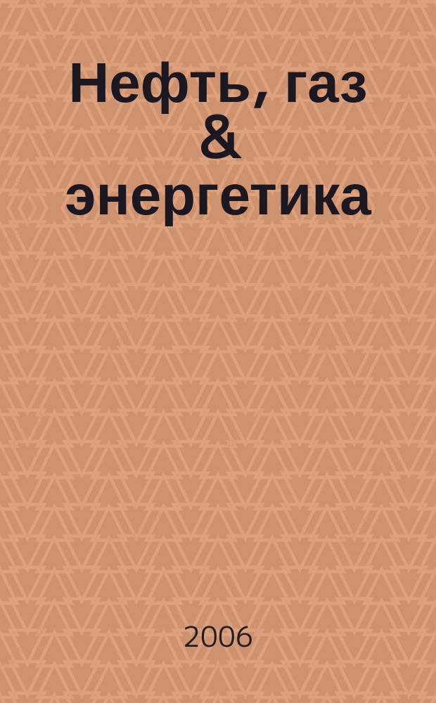 Нефть, газ & энергетика : Прил. к журн. "Нефтегазовые технологии". 2006, № 1