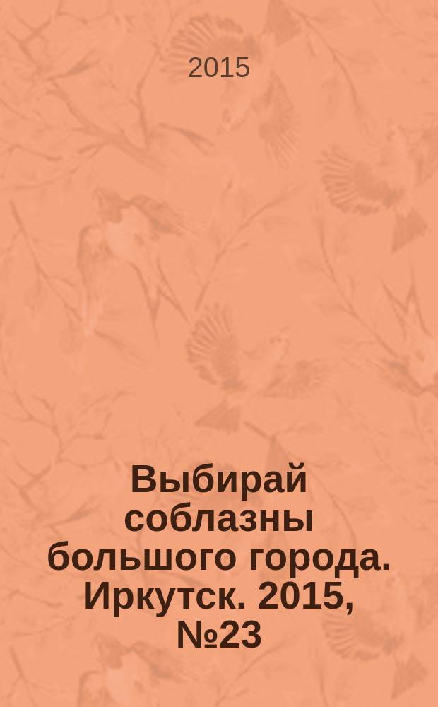 Выбирай соблазны большого города. Иркутск. 2015, № 23 (235)