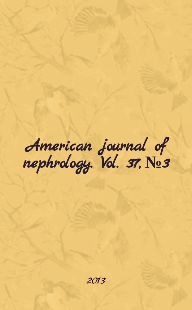 American journal of nephrology. Vol. 37, № 3