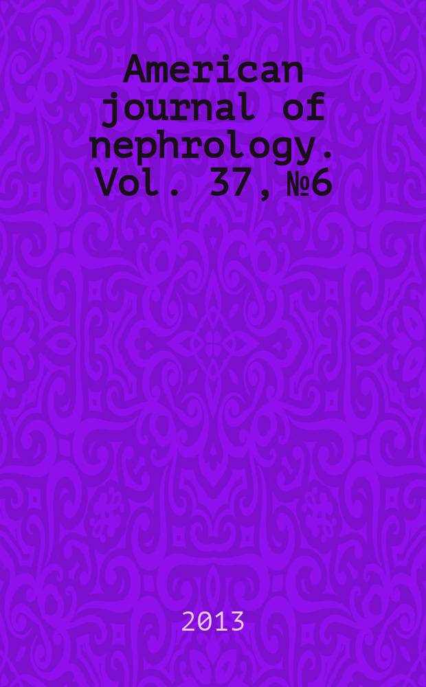 American journal of nephrology. Vol. 37, № 6